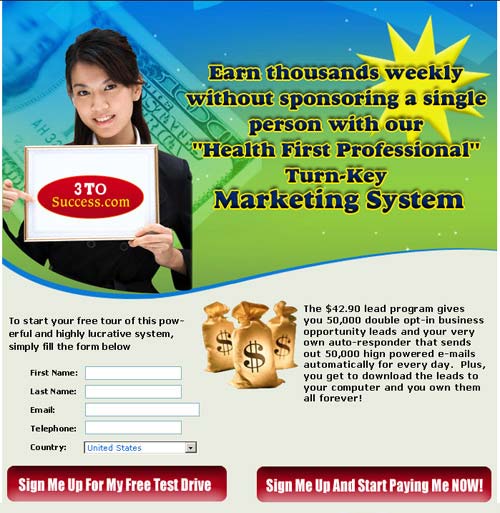 Attractive splash page for the web