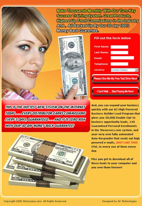 Graphic design for a website splash page